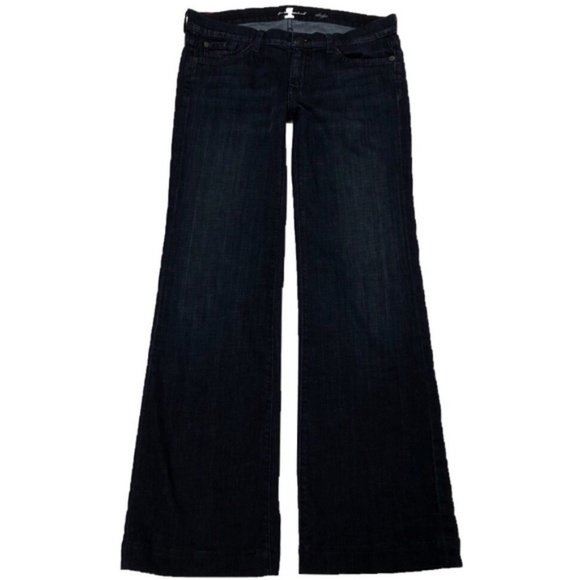 7FAMK DOJO Jeans Wide Flare Leg Dark 7 For Mankind - Picture 2 of 6